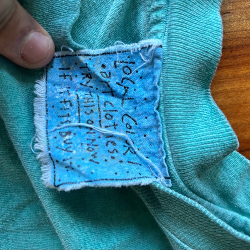 Vintage 80’s Hanes Teal desert Short Sleeve Tee - Picture 5 of 6